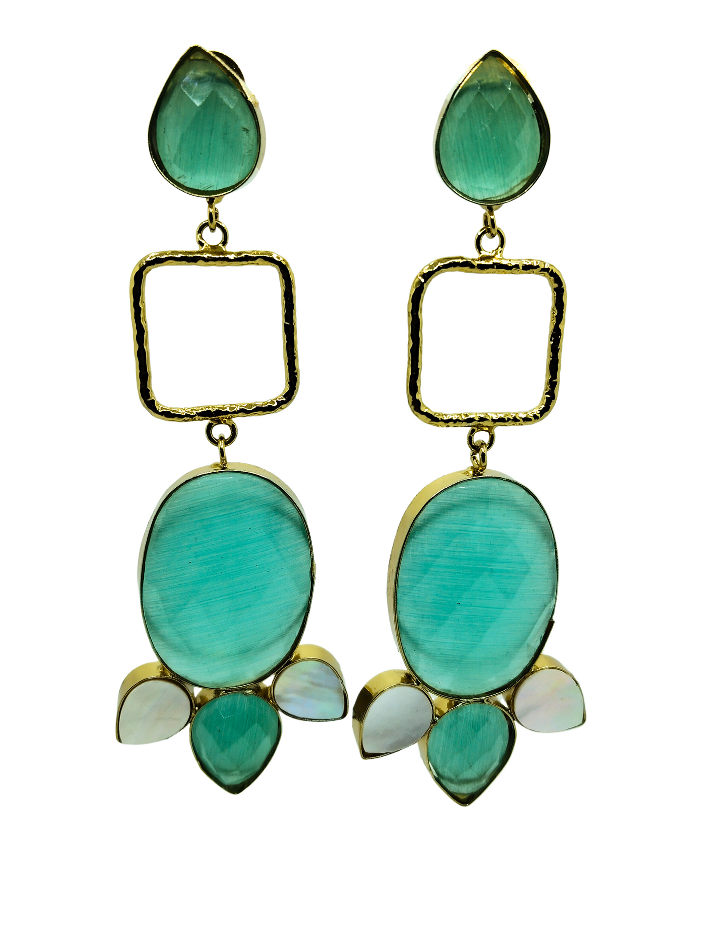 GREEN URVASHI LONG EARRING