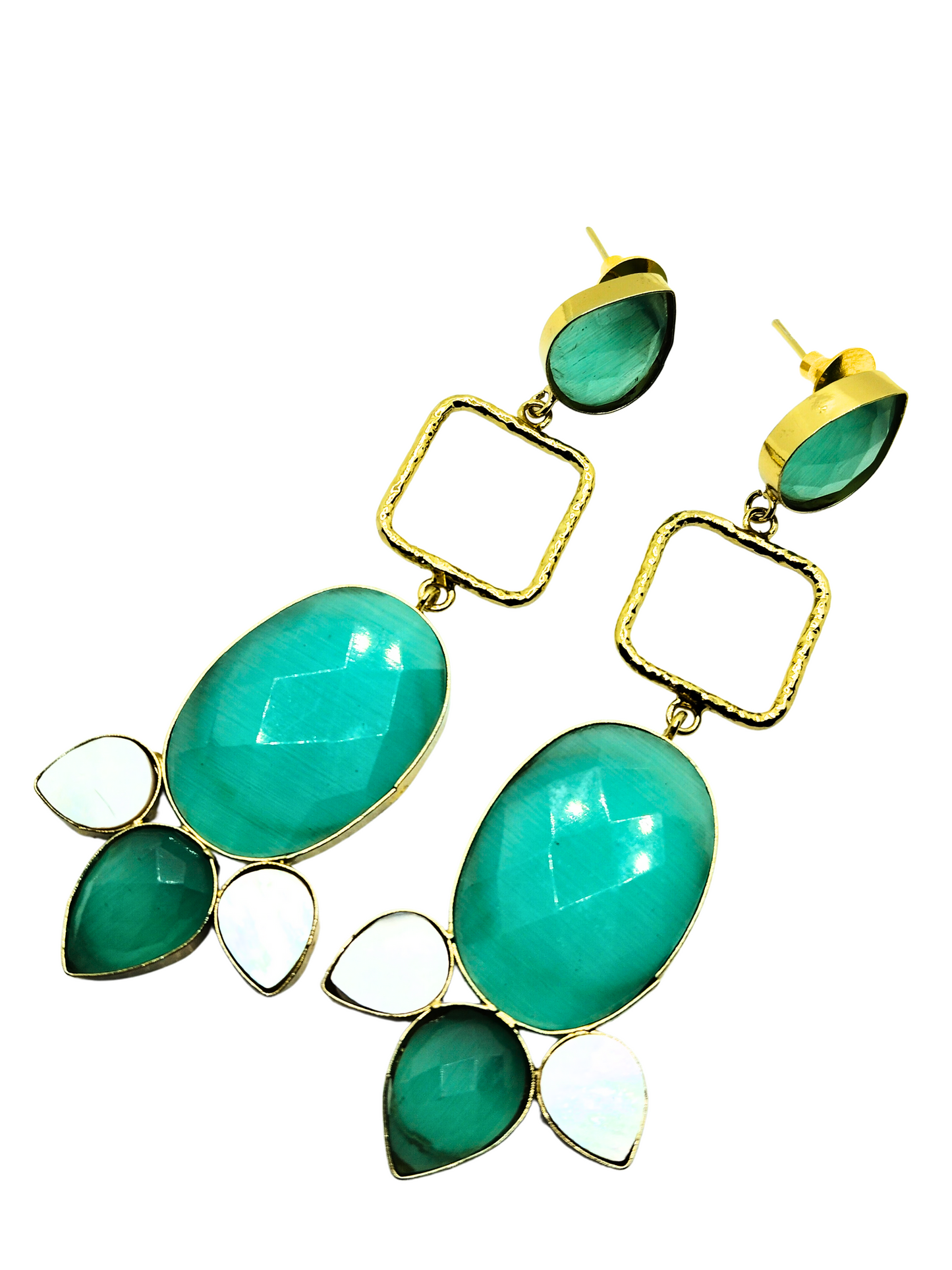 GREEN URVASHI LONG EARRING
