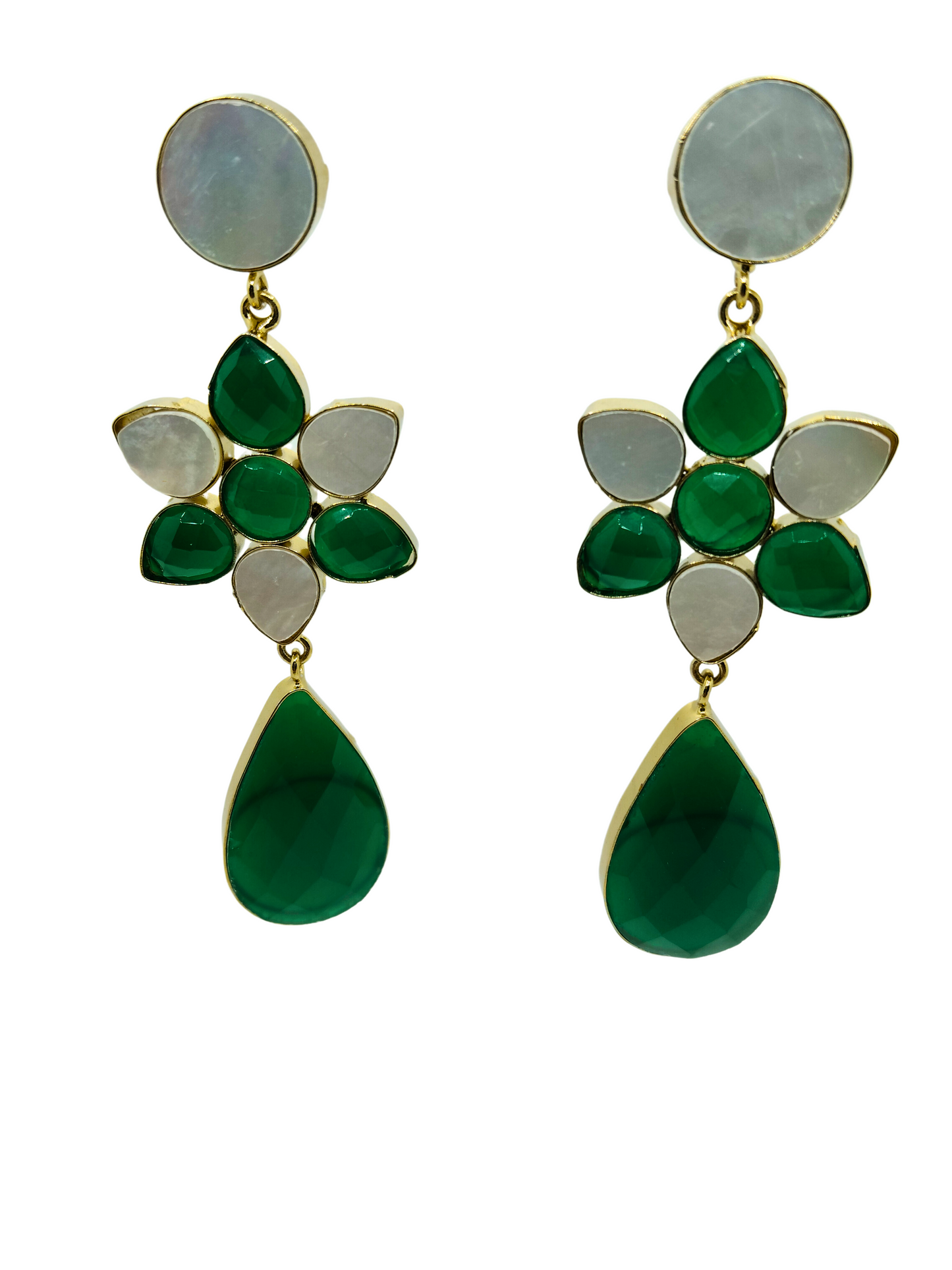 EMERALD MENKA LONG EARRING