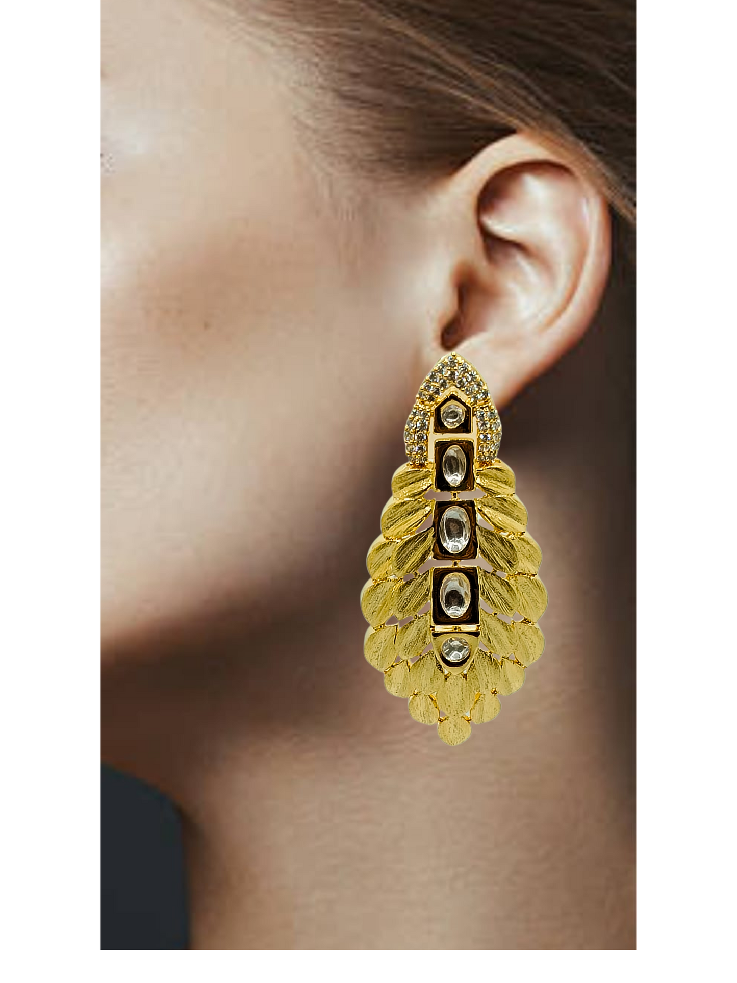 WHITE SUNAHRI AD EARRING - 60% OFF