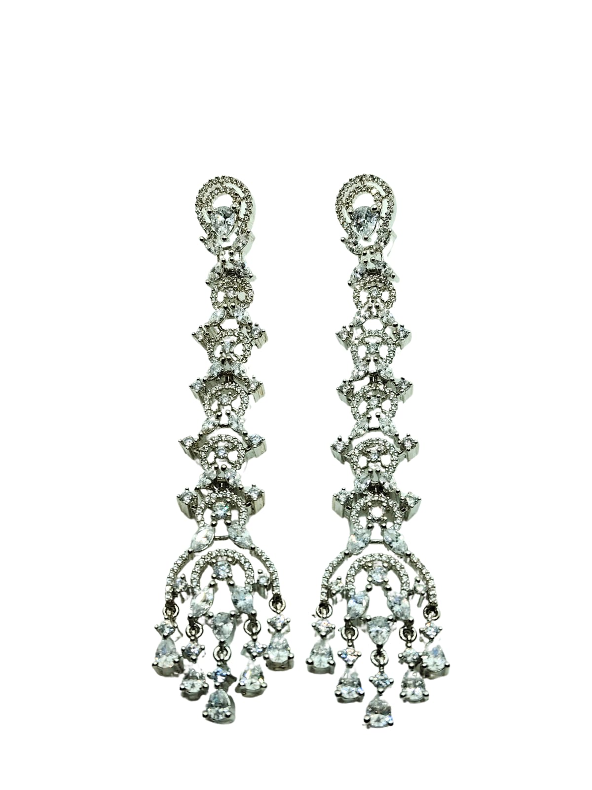 SILVER RIDHI LONG EARRING