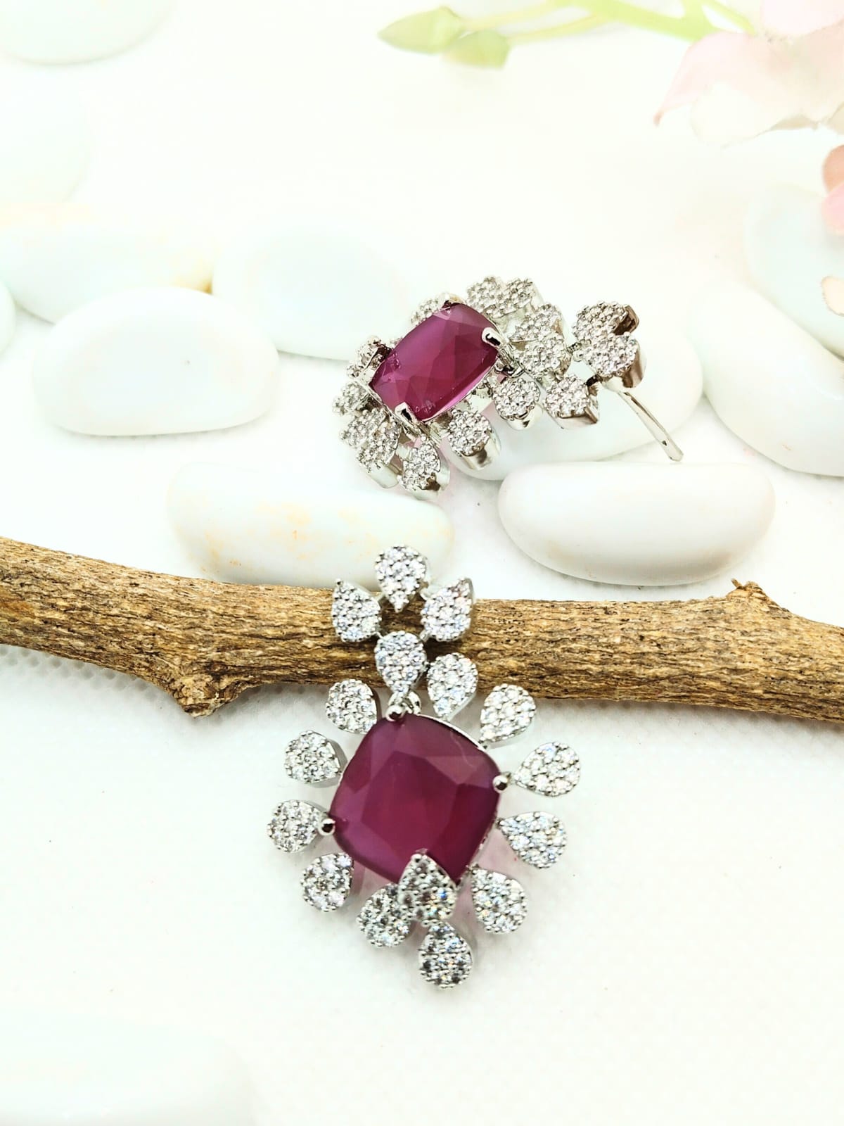 RUBY ANGELE AD EARRING