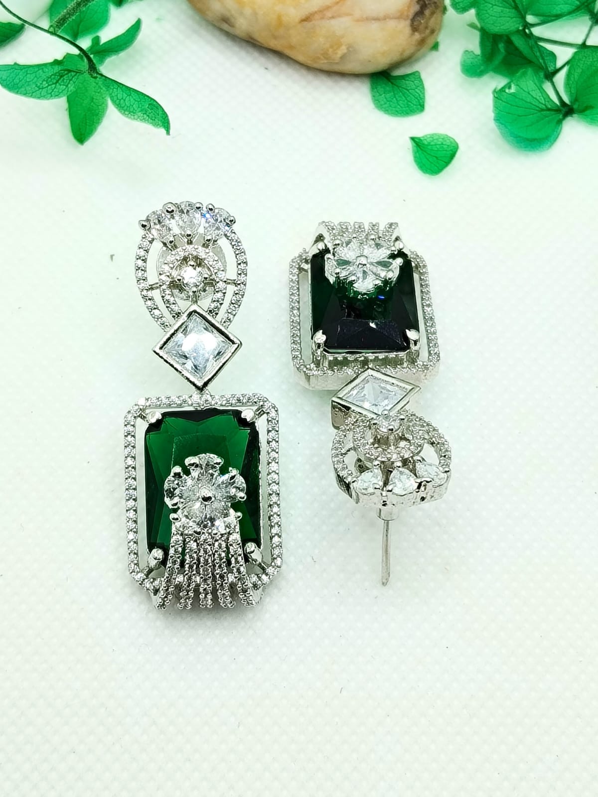 GREEN GRETA AD DANGLER EARRING