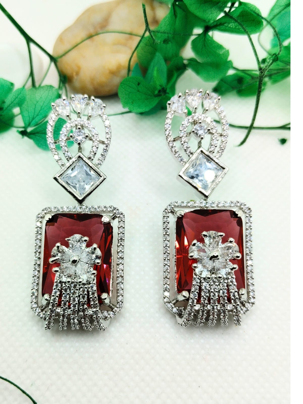 RED GRETA AD DANGLER EARRING