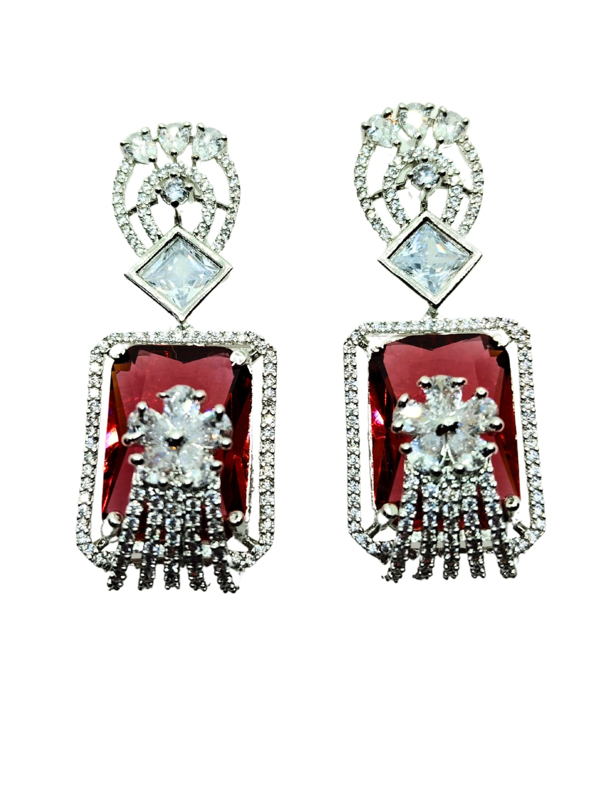 RED GRETA AD DANGLER EARRING