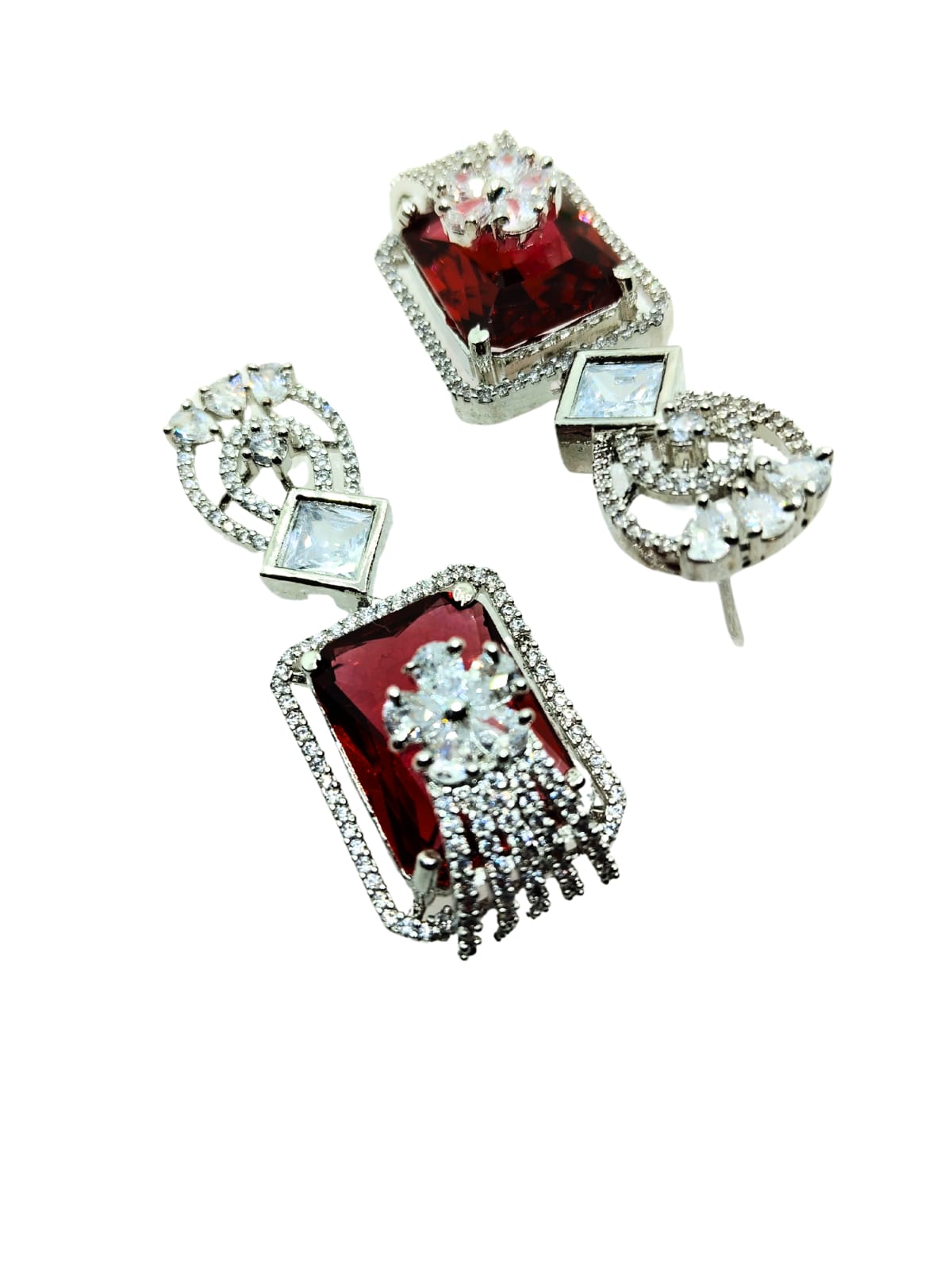 RED GRETA AD DANGLER EARRING