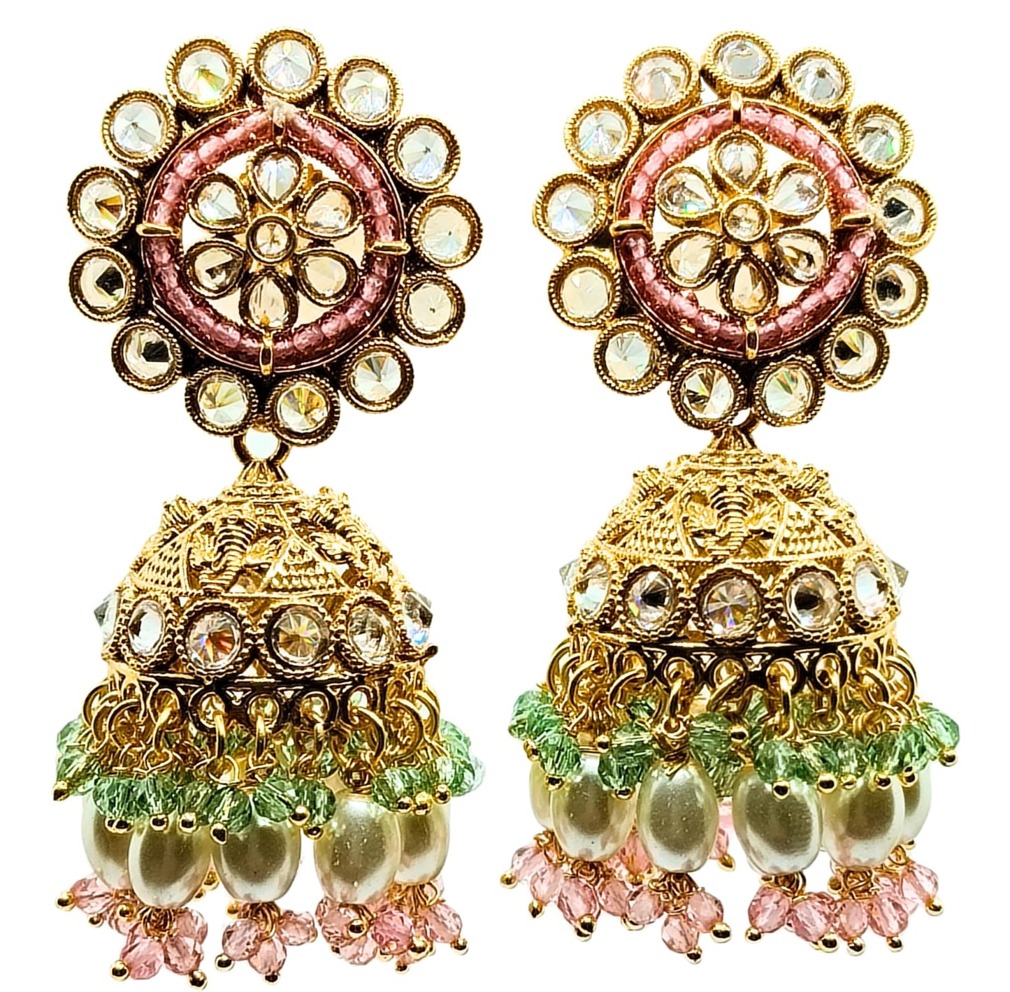 MINT PINK BHAVYA AD JHUMKA - 55% OFF