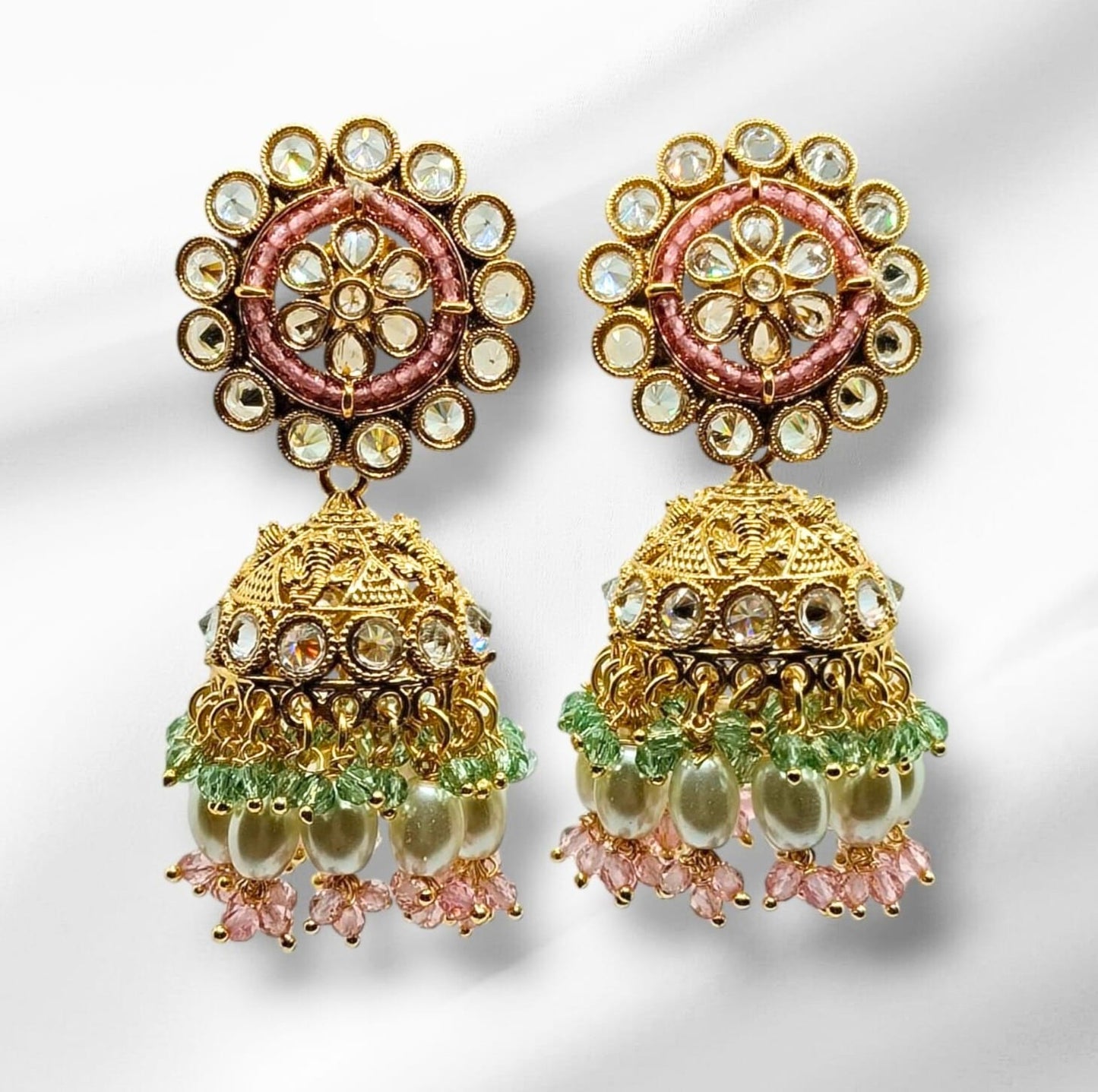 MINT PINK BHAVYA AD JHUMKA - 55% OFF