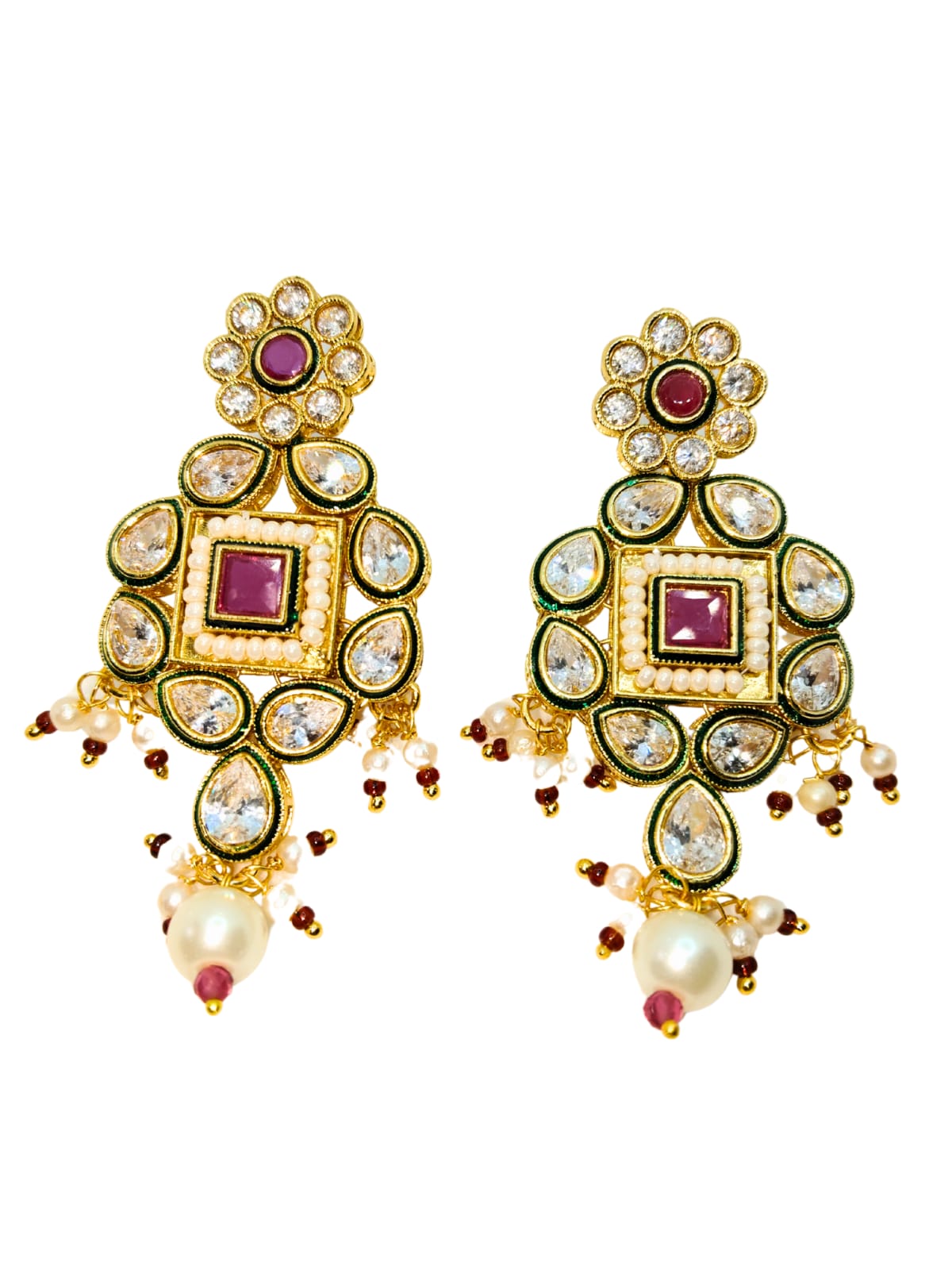 RANI TAAMASI KUNDAN PEARL DANGLER - 55% OFF