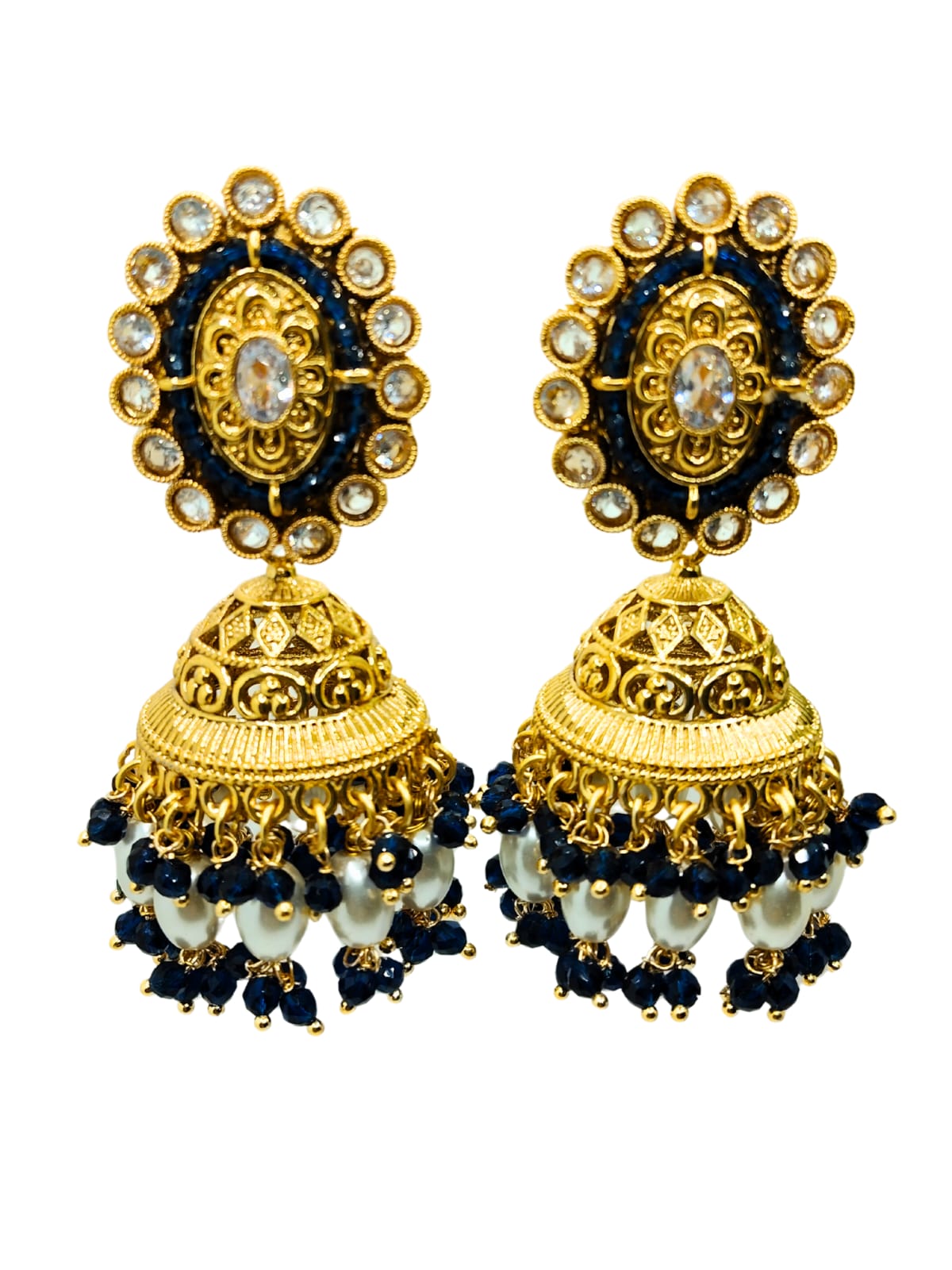BLACK BINA AD PEARL JHUMKA - 55% OFF