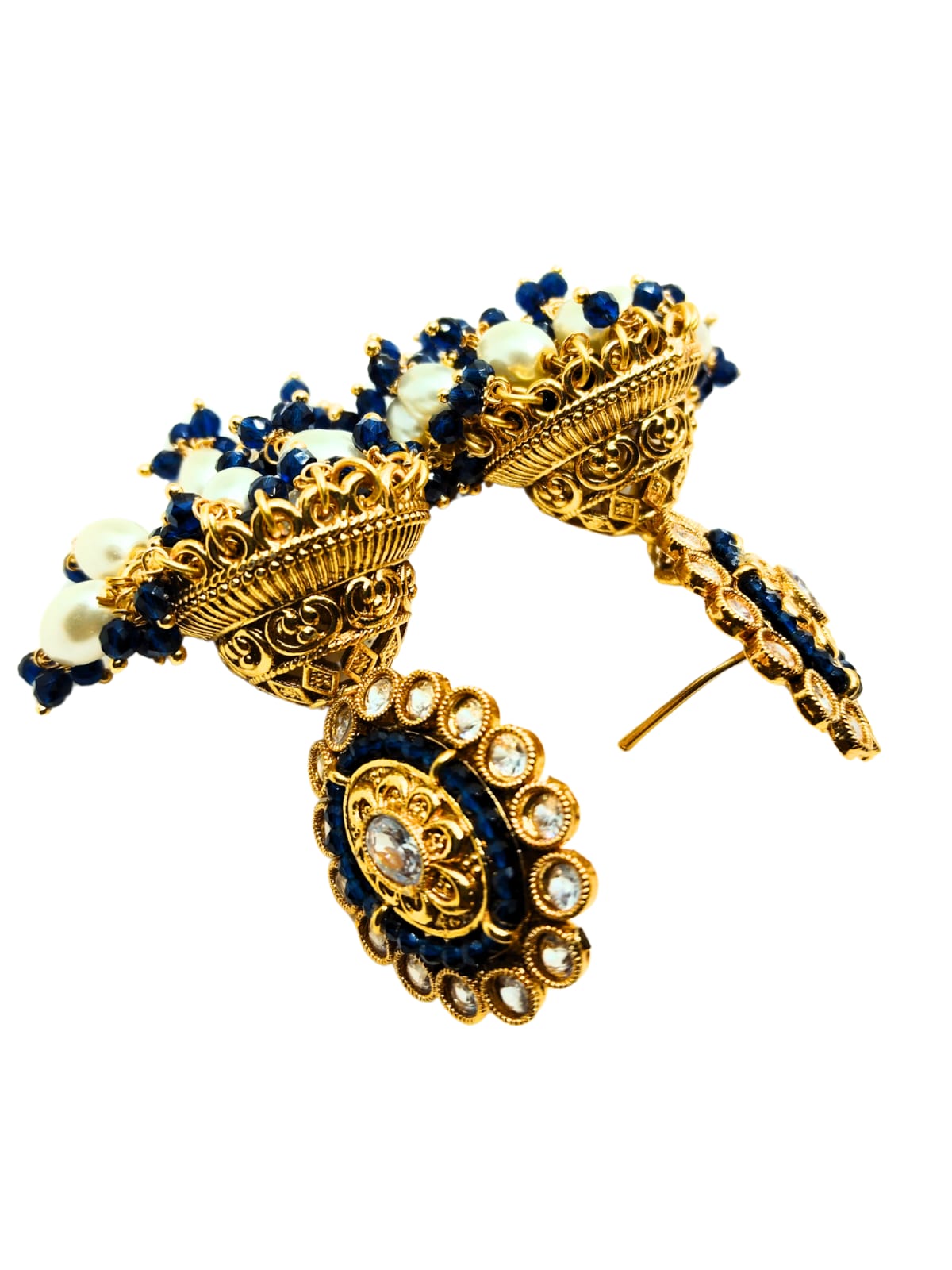 BLACK BINA AD PEARL JHUMKA - 55% OFF