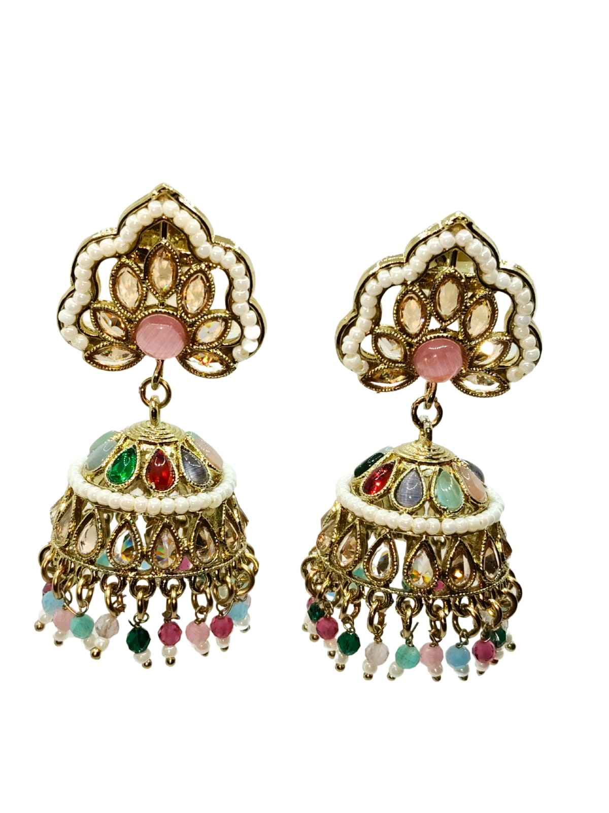 MULTICOLOR CHARVI AD PEARL JHUMKA - 60% OFF