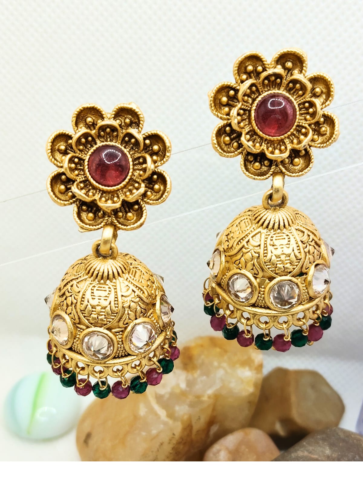 REG GREEN AYANA AD RAJWADI JHUMKA- 55% OFF