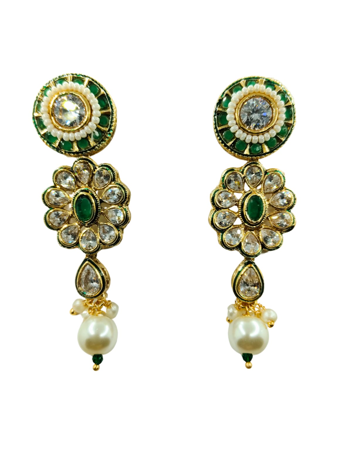 GREEN PRISHA KUNDAN NECKLACE - 55% OFF