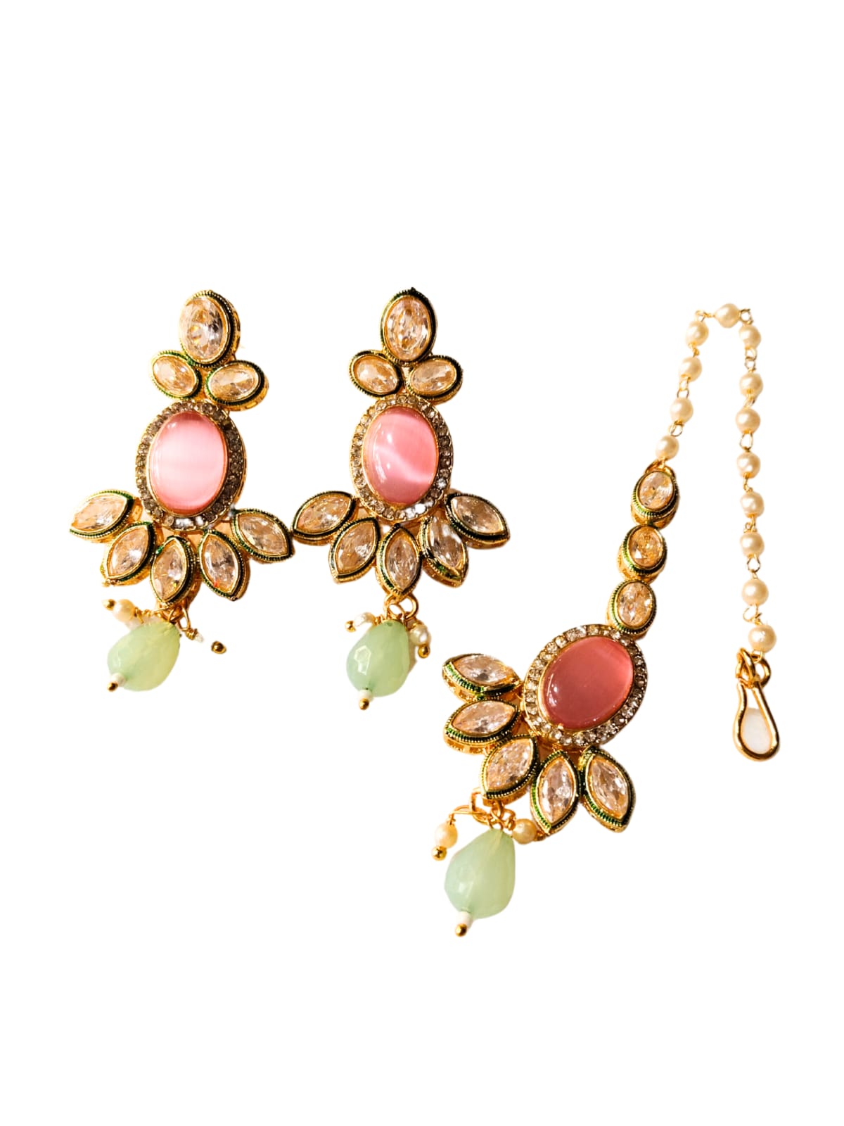 MINT PINK BINAL KUNDAN CHOKER - 55% OFF