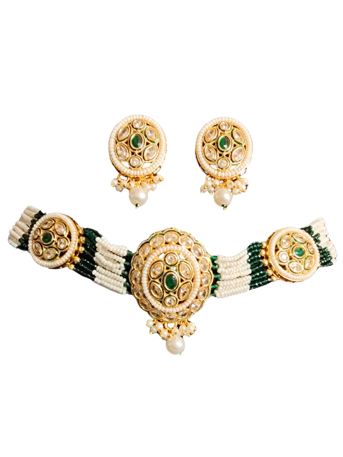 EMERALD MYRA KUNDAN CHOKER - 55% OFF