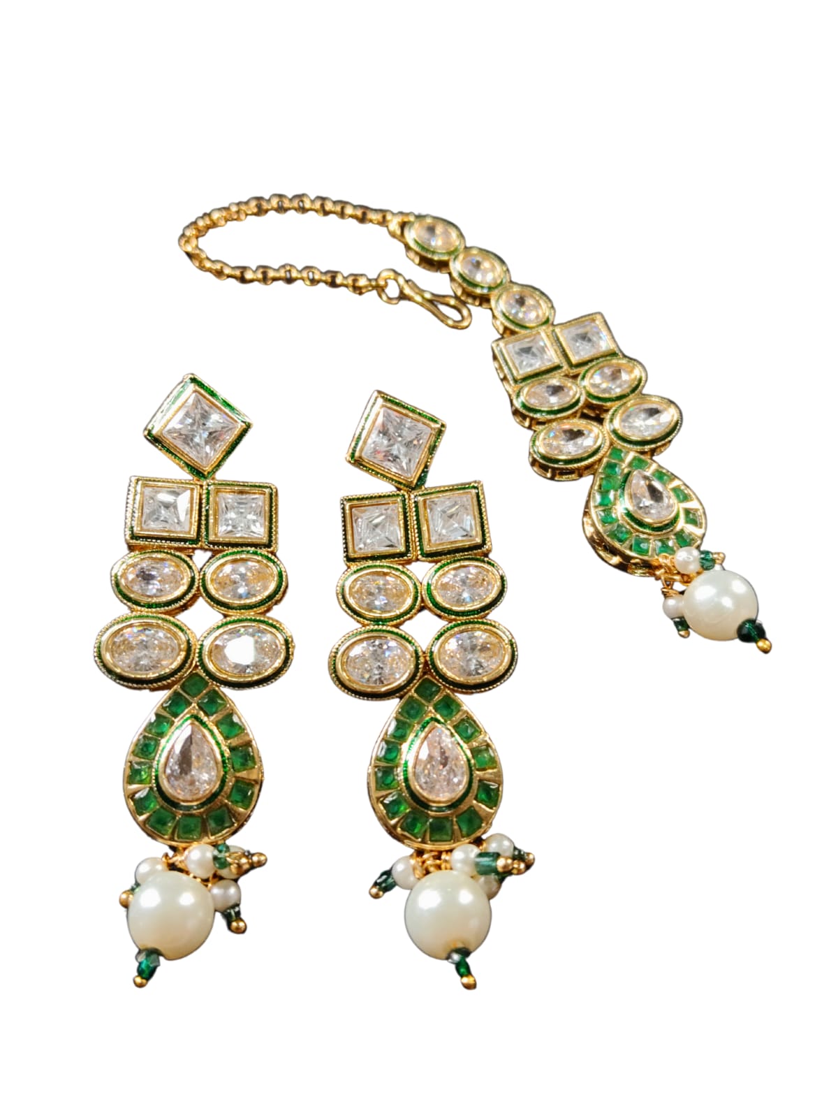 GREEN KAMYA KUNDAN NECKLACE - 55% OFF