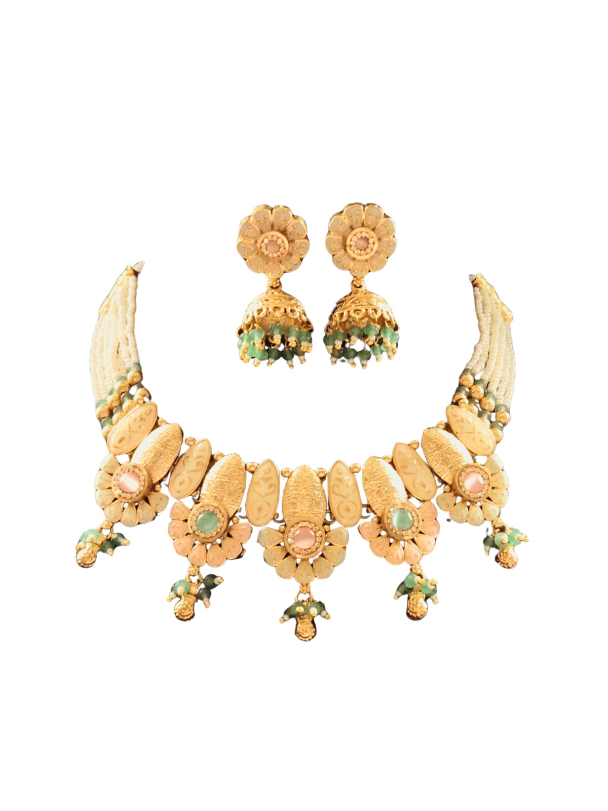 RAJWADI SAANVI PEARL CHOKER SET - 55% OFF