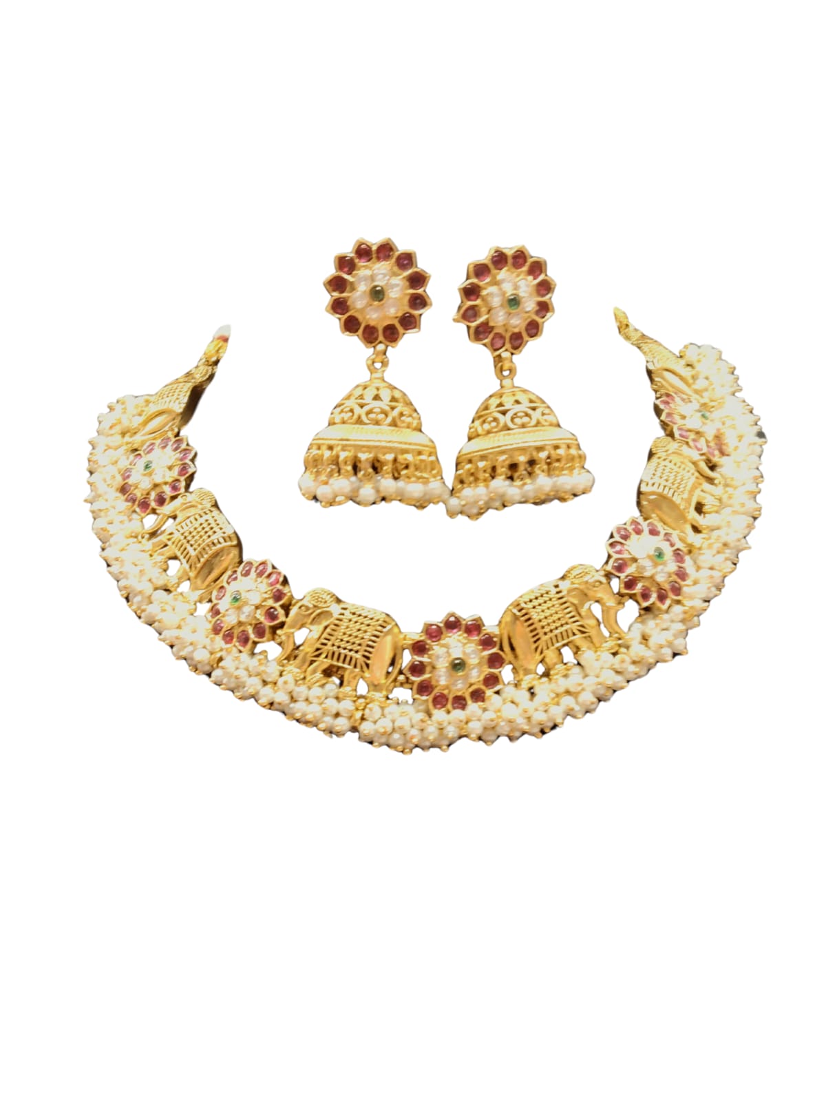 GOLD SAMRIDDHI PEARL CHOKER SET - 55% OFF
