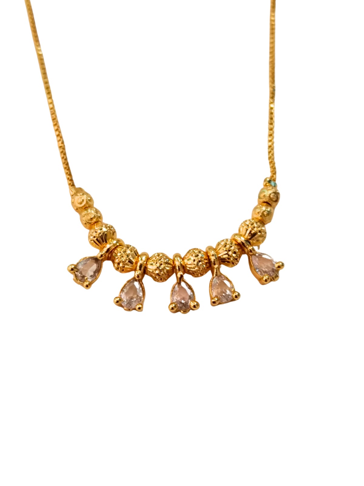 HEMA AD DANGLING BALL GOLD PLATED CHAIN (16”)
