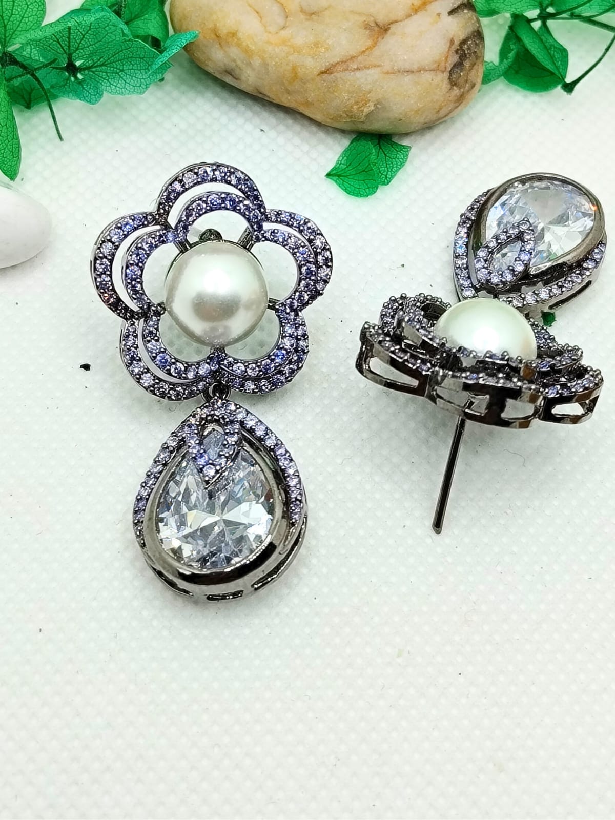 PEARL RAMBHA AD DANGLER EARRING - 60% OFF