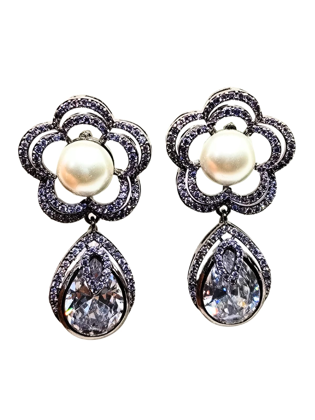 PEARL RAMBHA AD DANGLER EARRING - 60% OFF