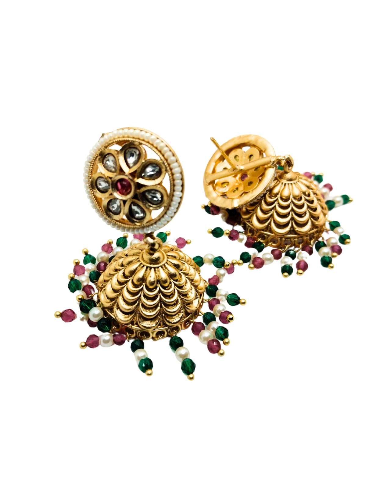 REG GREEN KALYANI RAJWADI JHUMKA