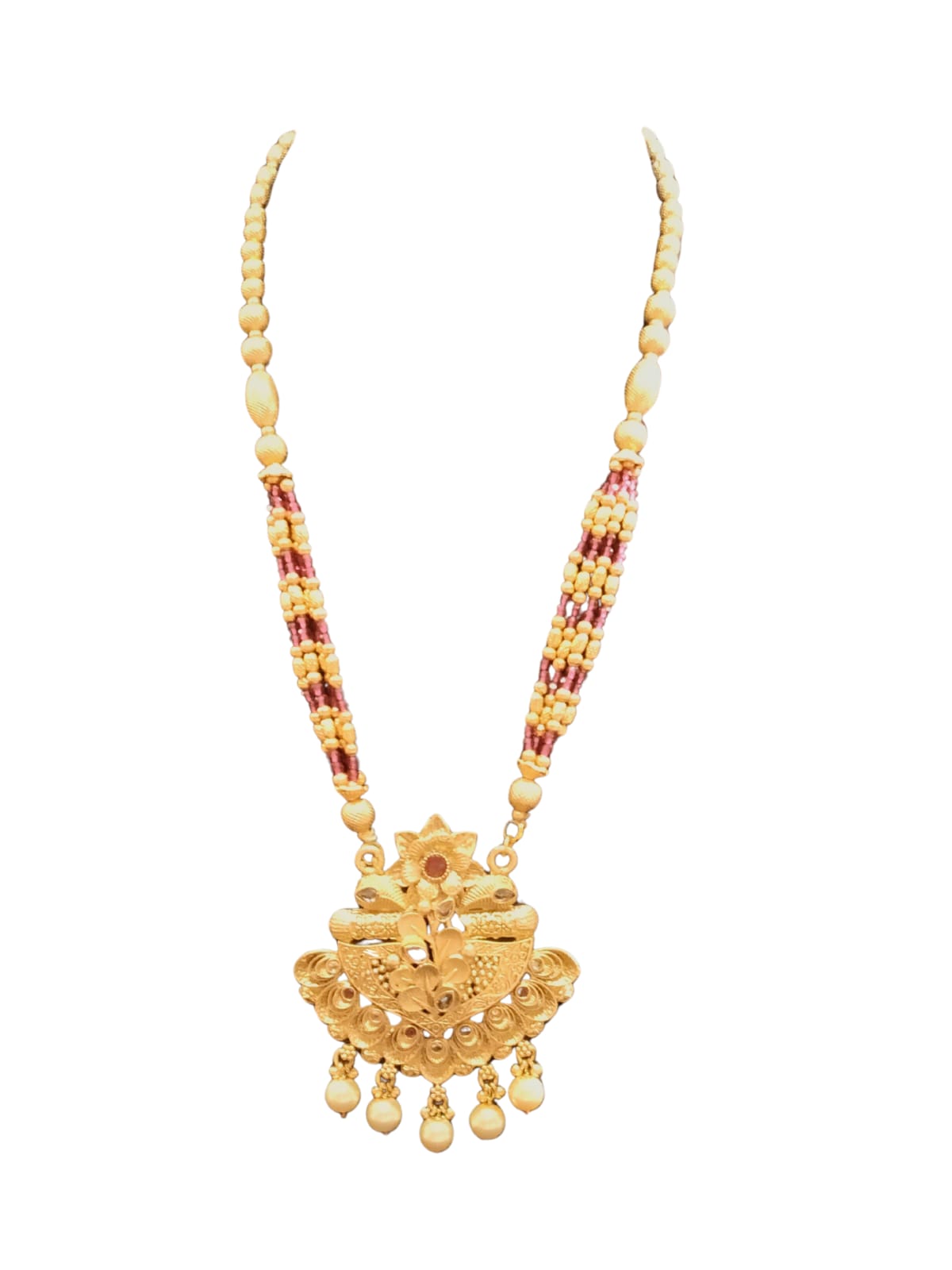 RAJWADI ADHIRA PEARL NECKLACE SET - 60% OFF