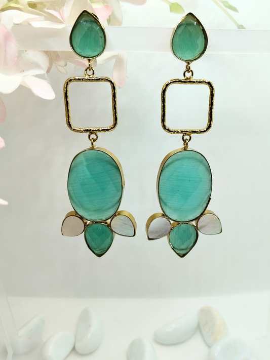 GREEN URVASHI LONG EARRING