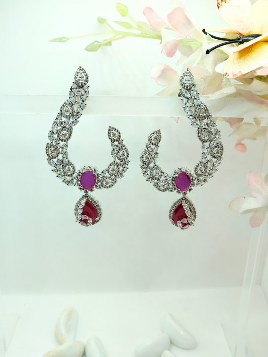 RUBY MOHINI AD LOND EARRING