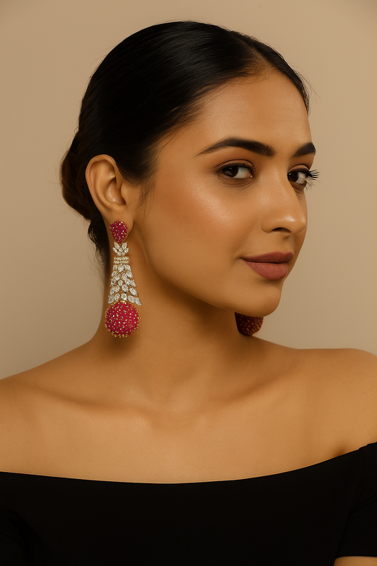 RUBY RATI AD EARRING - 65% OFF