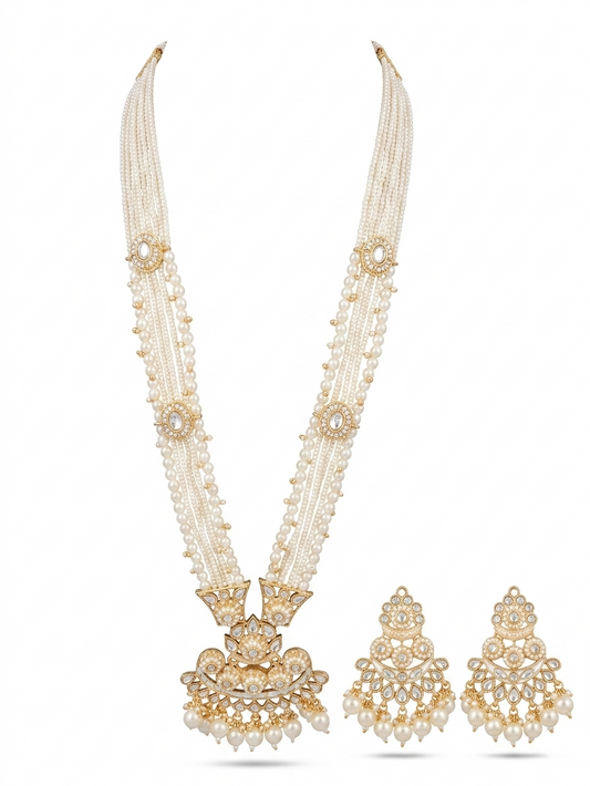 RAJWADI MEGHA PEARL NECKLACE SET - 60% OFF
