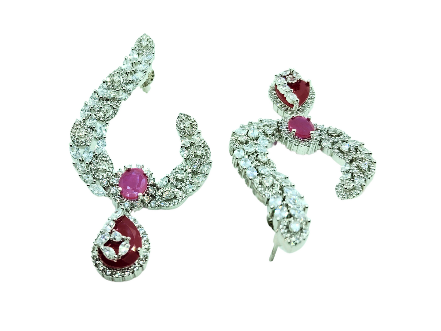 RUBY MOHINI AD LOND EARRING