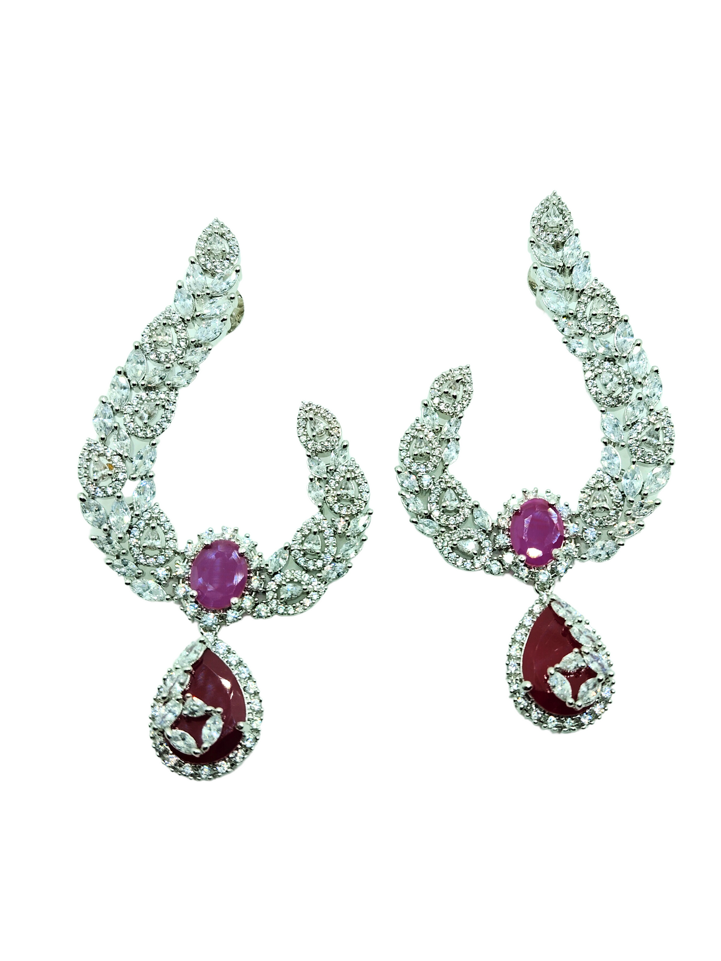 RUBY MOHINI AD LOND EARRING