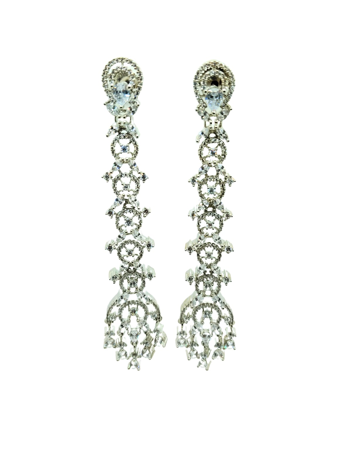 SILVER RIDHI LONG EARRING