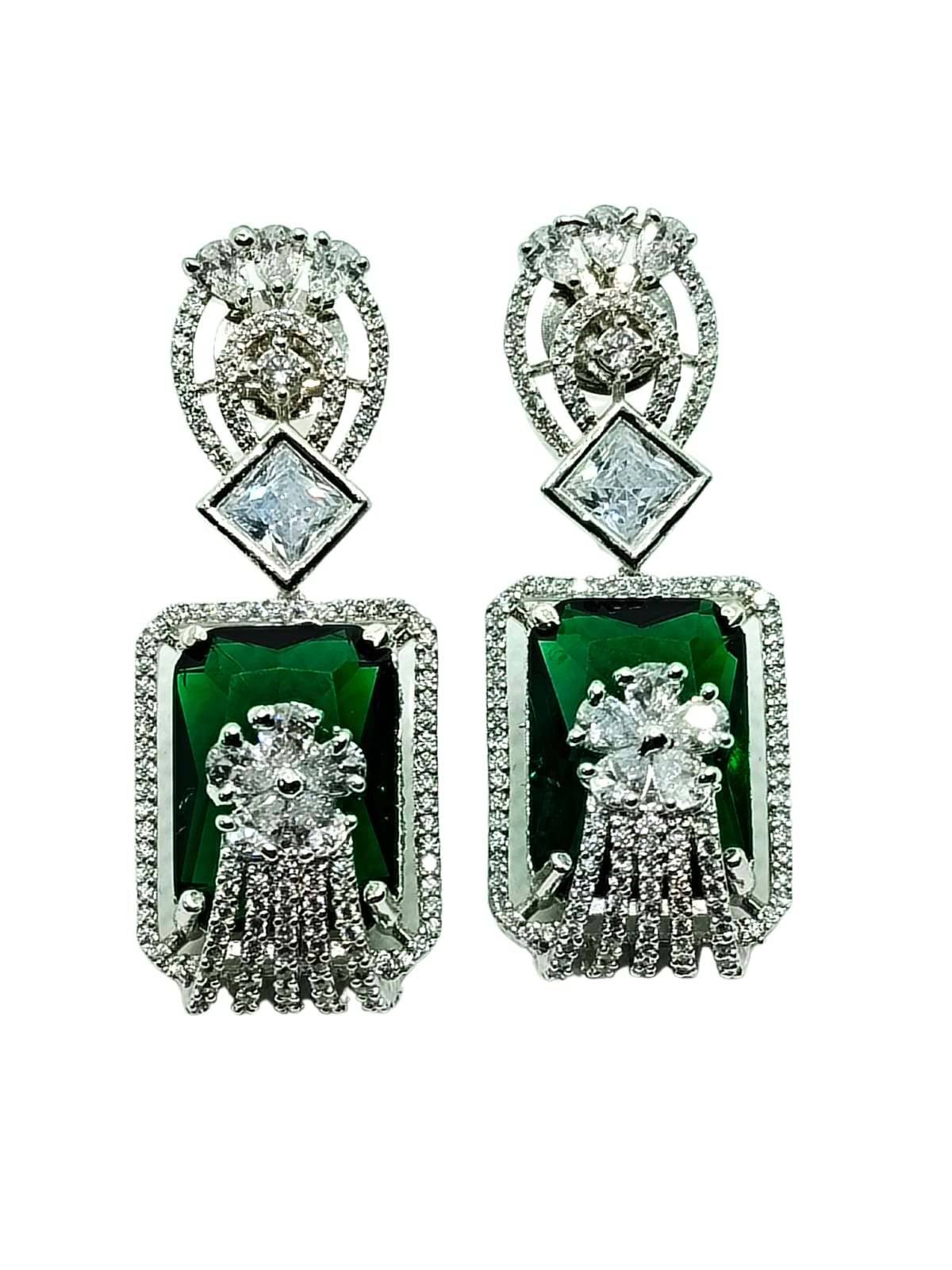 GREEN GRETA AD DANGLER EARRING