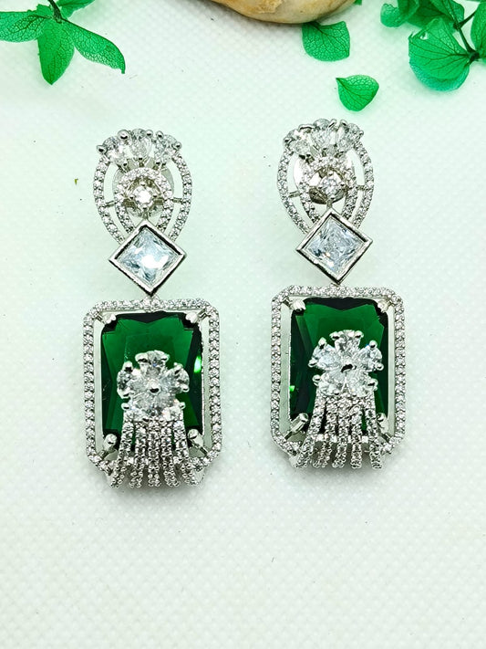 GREEN GRETA AD DANGLER EARRING