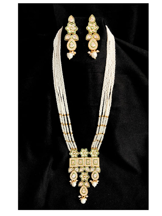 WHITE RADHYA LONG PEARL NECKLACE - 55% OFF