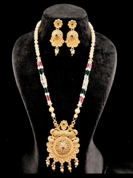 RAJWADI ISHANI PEARL NECKLACE SET - 60% OFF