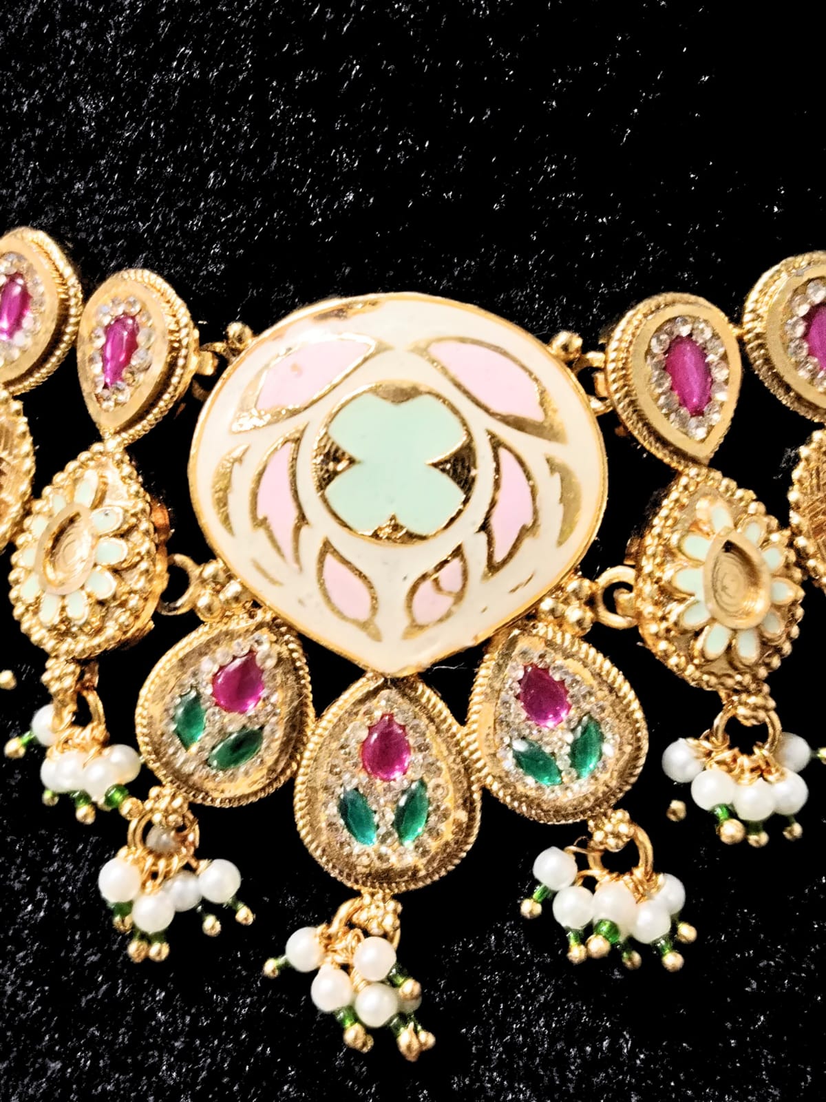 RAJWADI GUNGUN CHOKER SET - 60% OFF