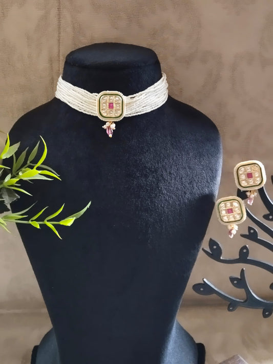 RAJWADI GAURIKA CHOKER  SET - 55% OFF