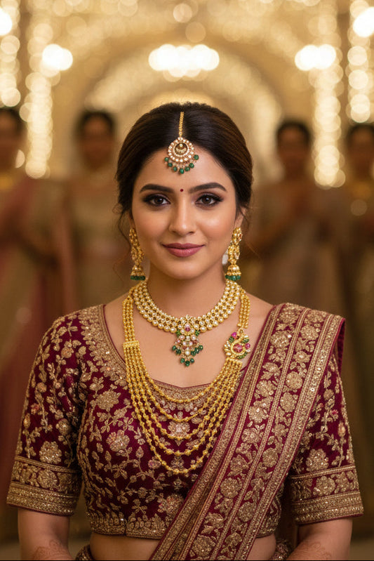 THREE LAYERED RANI BALL NECKLACE