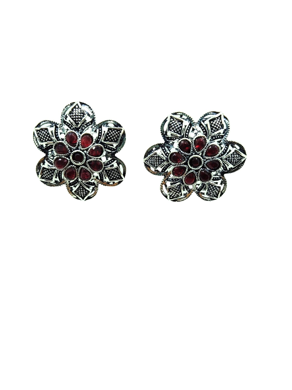 RUBY BABITA OXIDISED STUDS