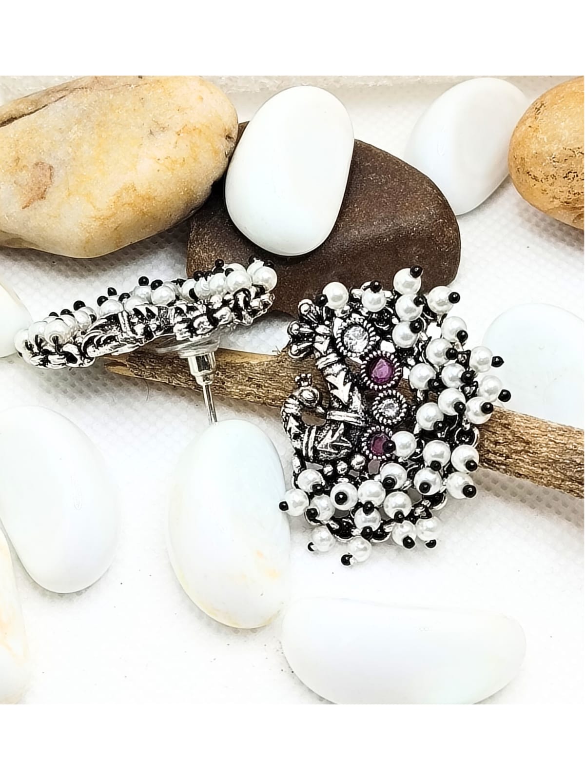 RUBY MOR AD PEARL STUD - 60% OFF