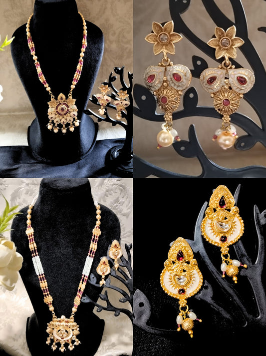 RAJWADI IRA & AKIRA COMBO NECKLACE SET - RS. 1199