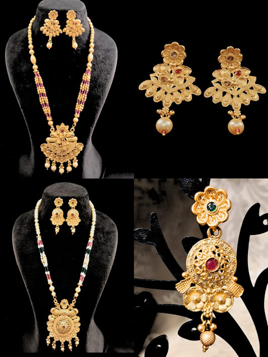 RAJWADI ADHIRA & ISHANI COMBO NECKLACE SET - RS. 1199