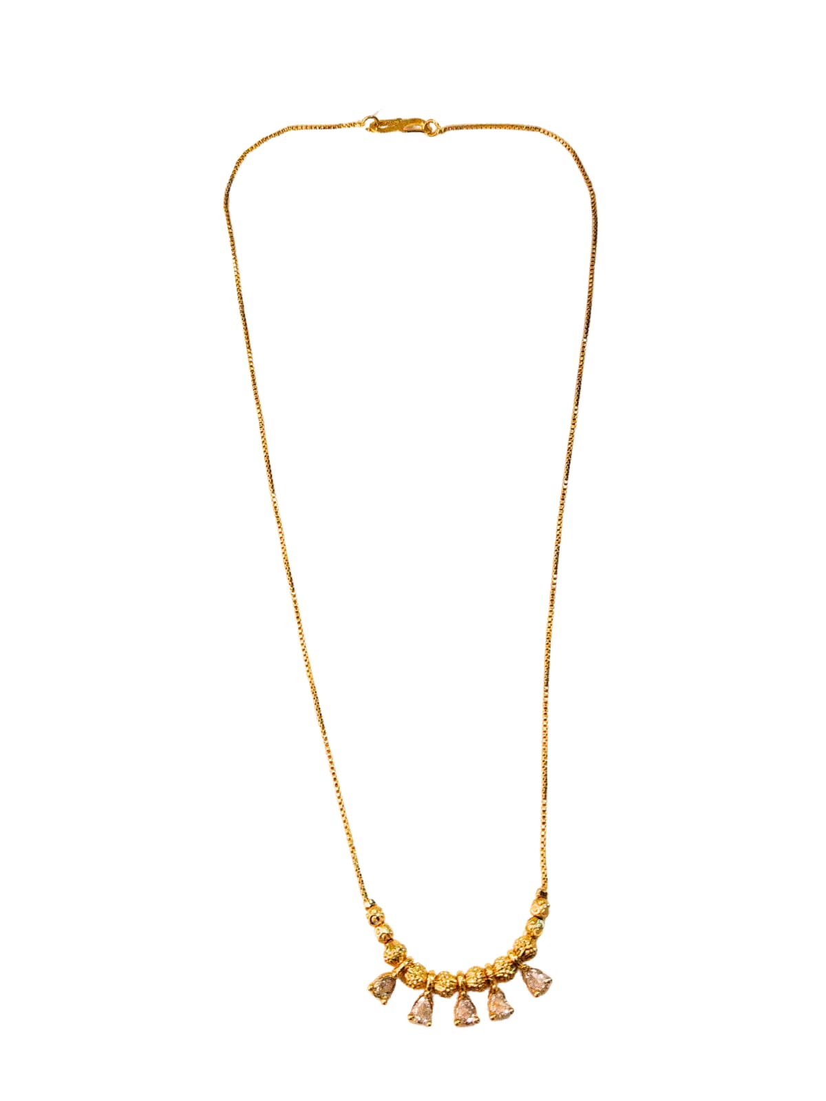 HEMA AD DANGLING BALL GOLD PLATED CHAIN (16”)